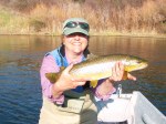 Fly fishing for BIG browns is Cindy's passion